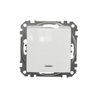 Sedna Design & Elements Przycisk zwierny schodowy z podświetleniem biały SDD111116L SCHNEIDER (SDD111116L)